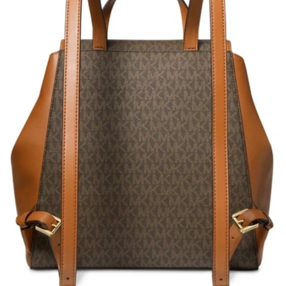 Michael Kors Logo Freya Medium Brown/ Acorn Backpack - Picture 3 of 7